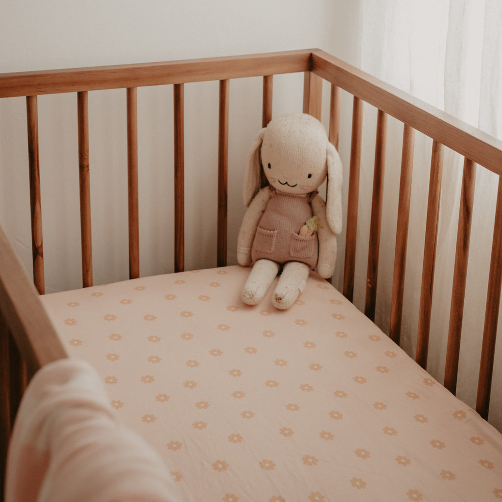 Daisy Chain Organic Fitted Cot Sheet PRE-ORDER (ARRIVING