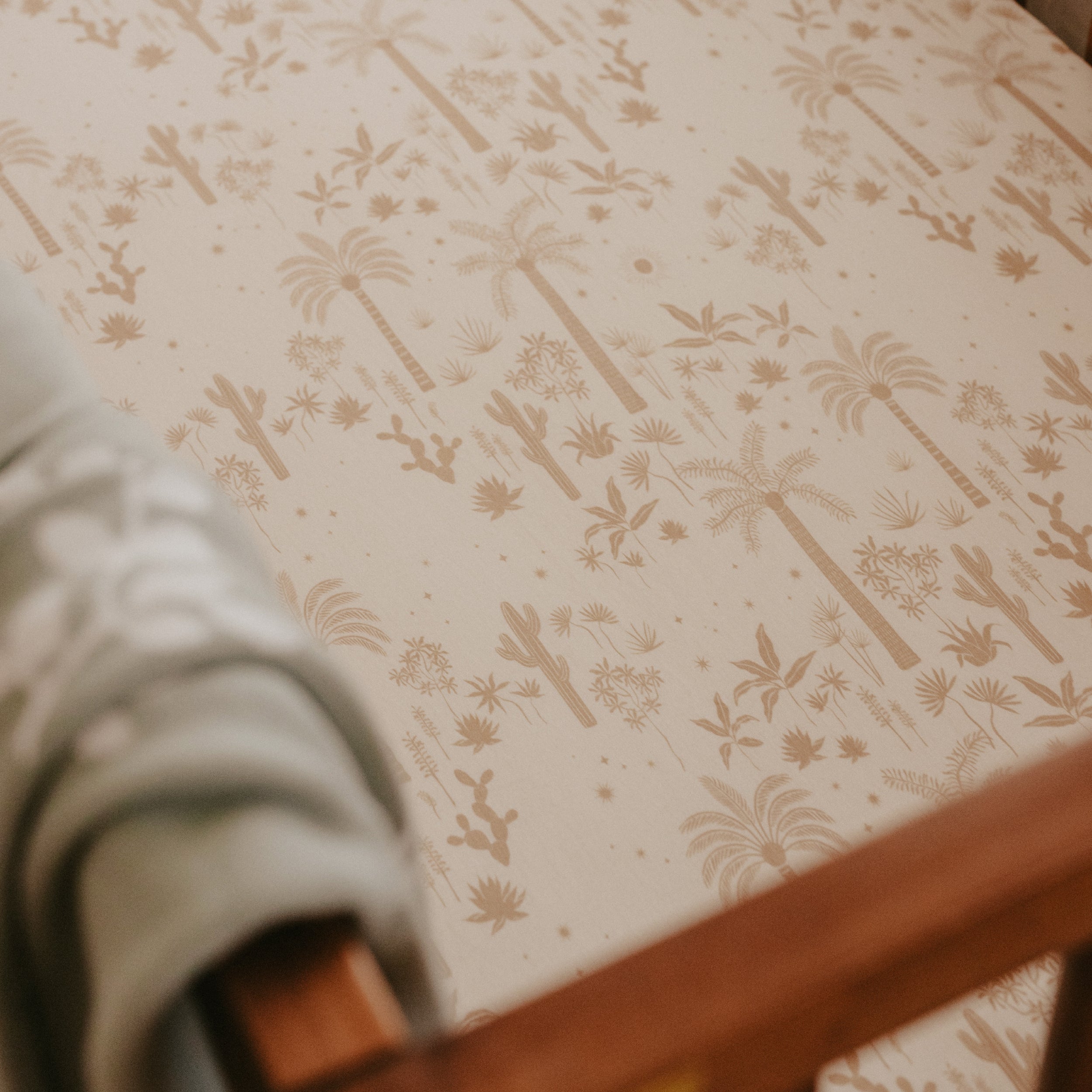 Desert Palms Organic Fitted Bassinet Sheet/Change Pad Cover