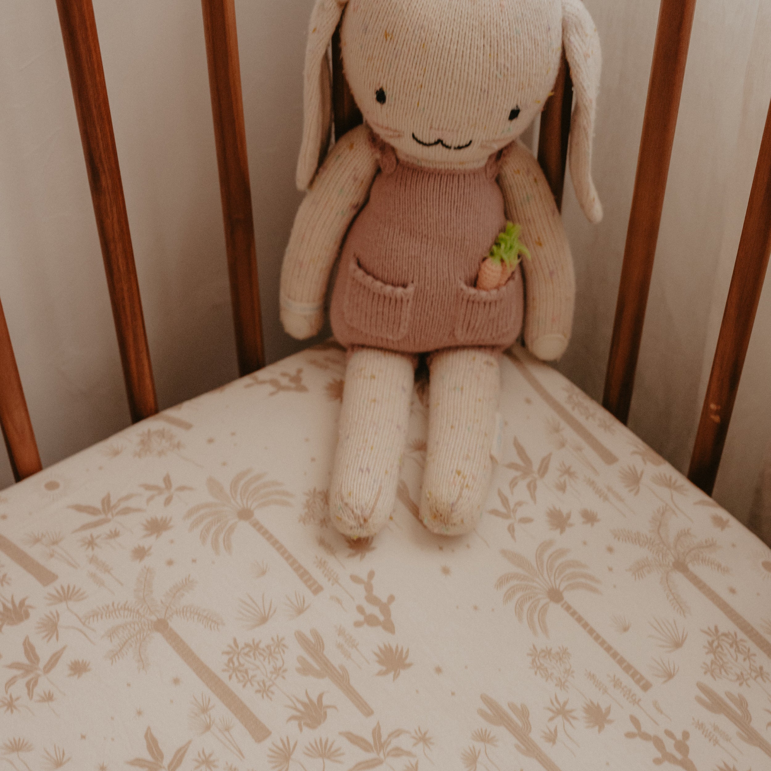 Desert Palms Organic Fitted Bassinet Sheet/Change Pad Cover