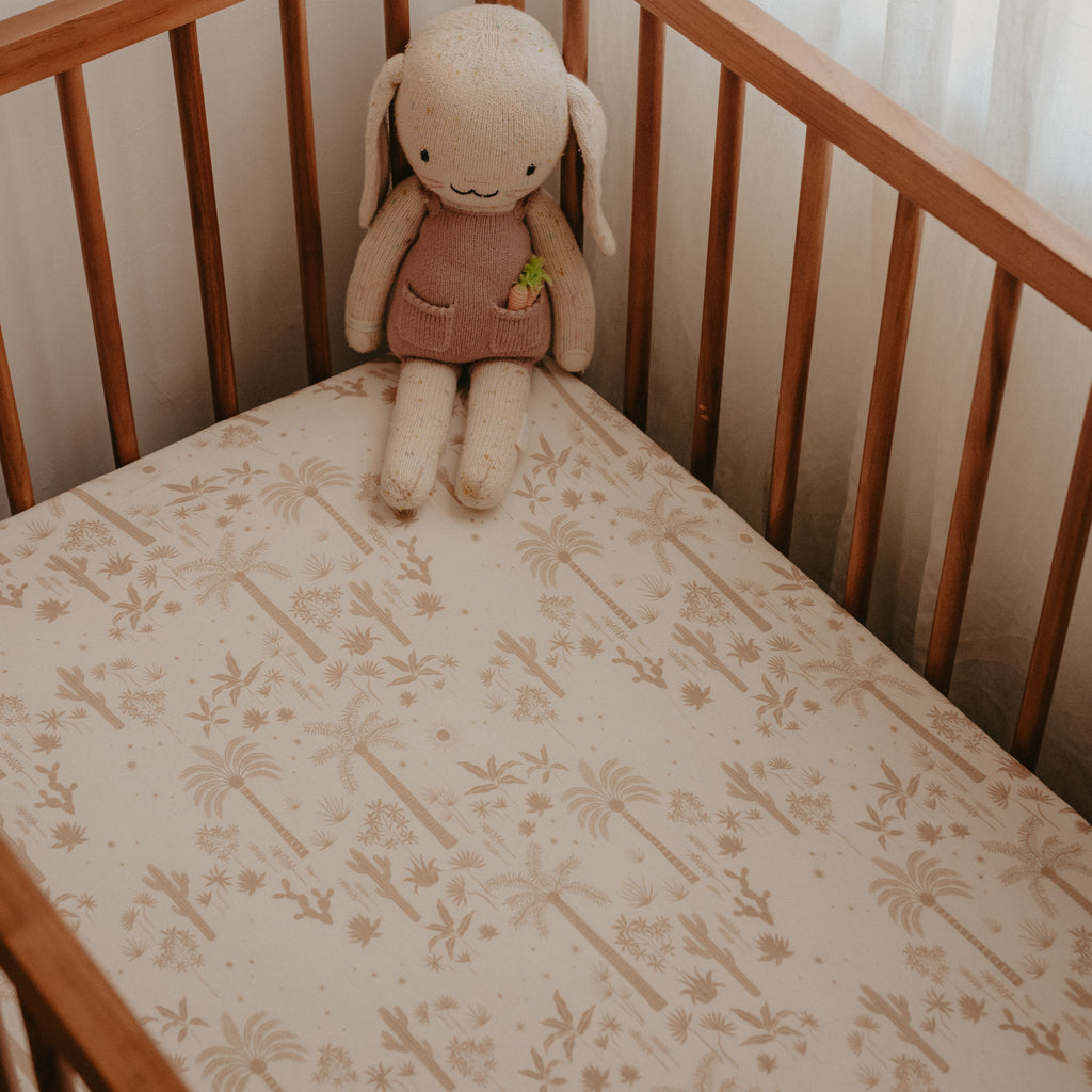 Desert Palms Organic Fitted Bassinet Sheet/Change Pad Cover