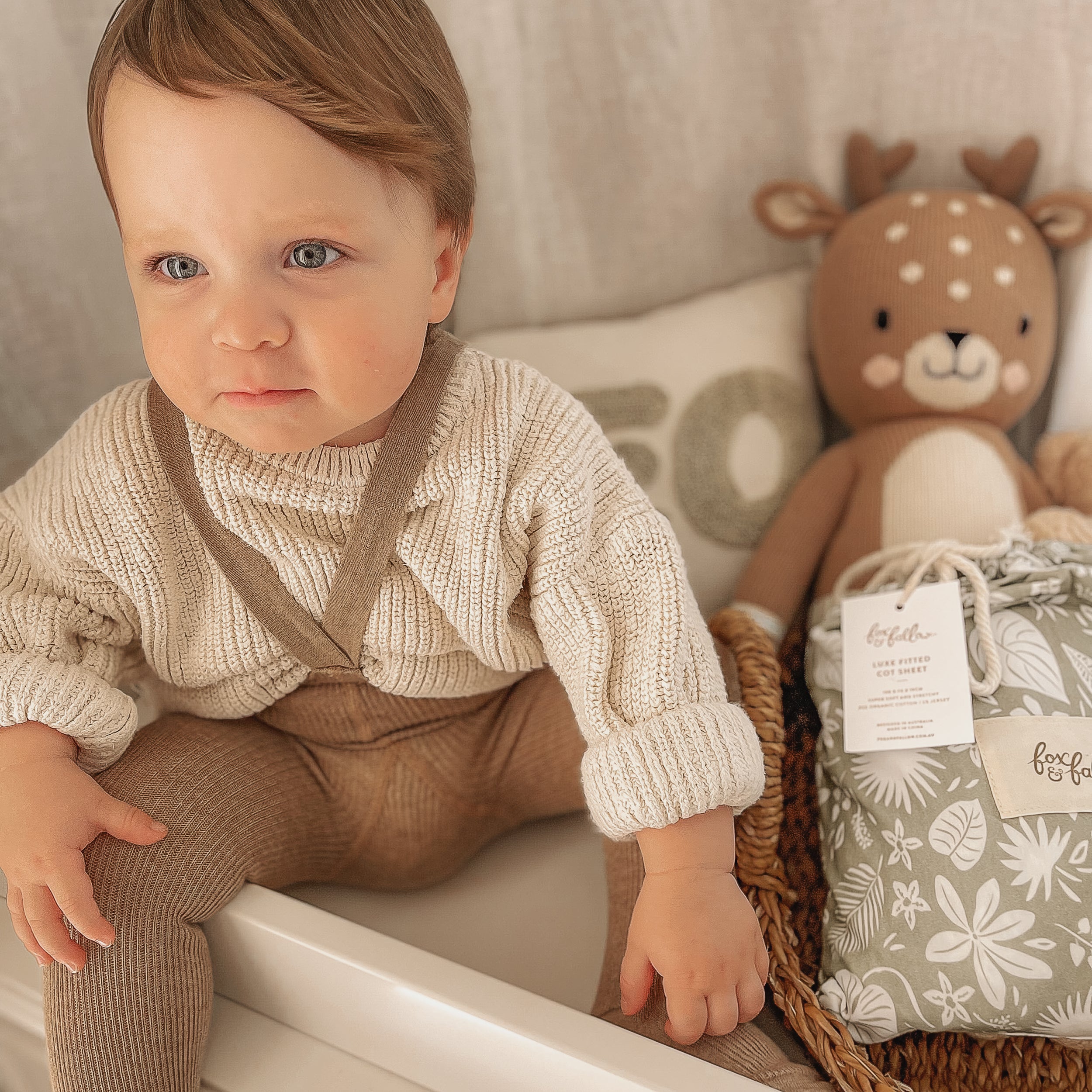 Zanzibar Organic Fitted Bassinet Sheet/Change Pad Cover