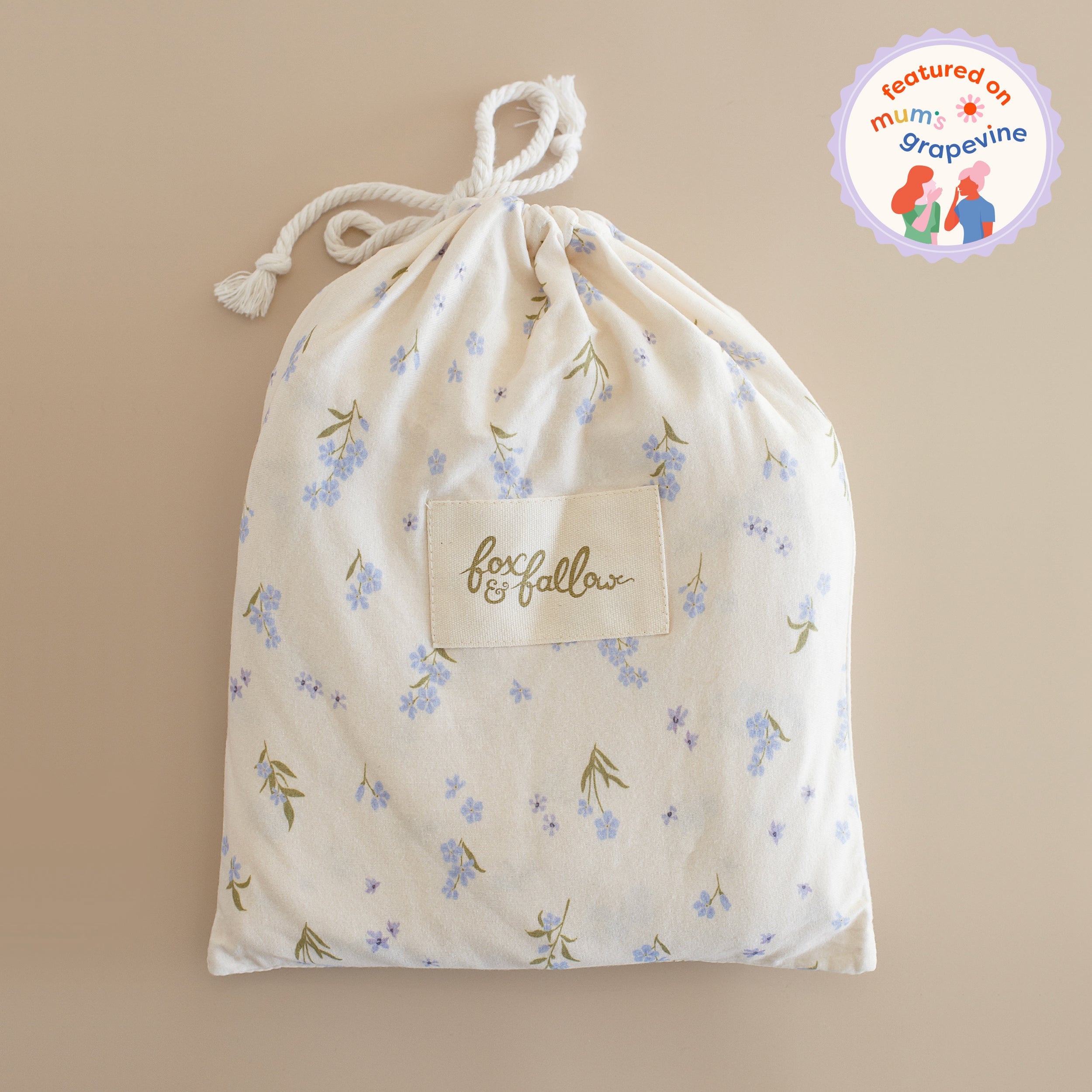 Forget-Me-Not Organic Fitted Cot Sheet - SECONDS