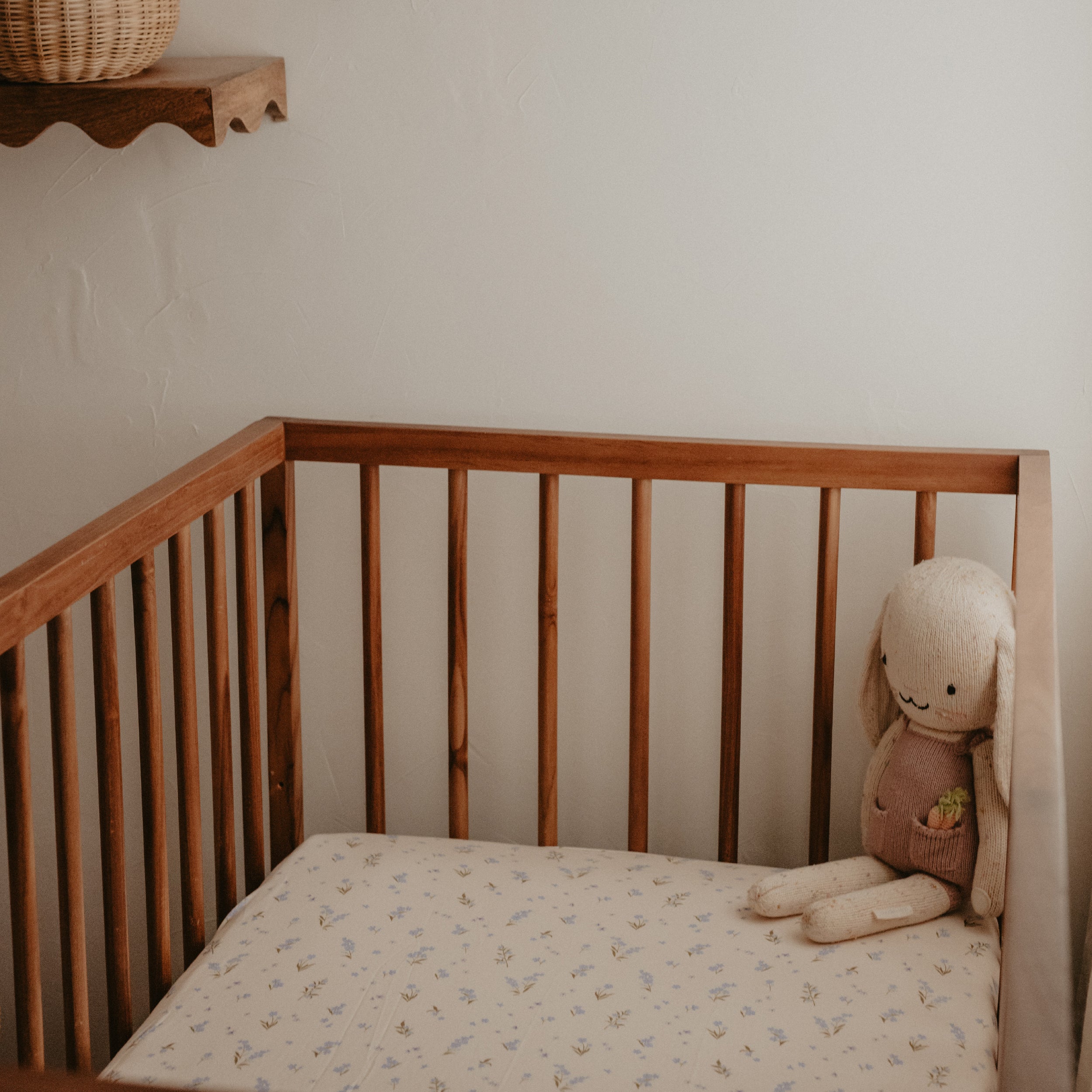 Forget-Me-Not Organic Fitted Cot Sheet