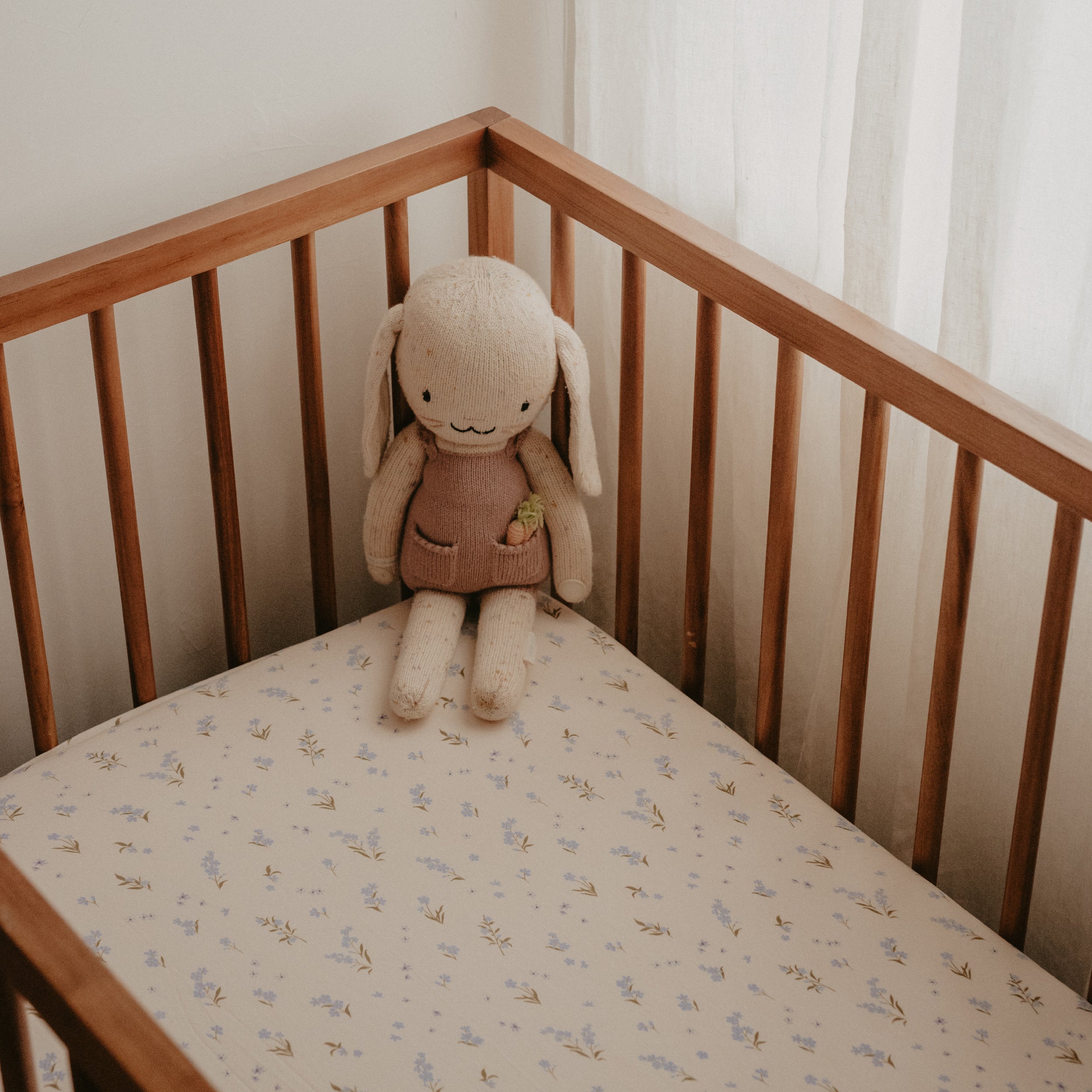 Forget-Me-Not Organic Fitted Cot Sheet