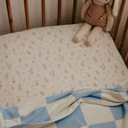 Forget-Me-Not Organic Fitted Bassinet Sheet/Change Pad Cover
