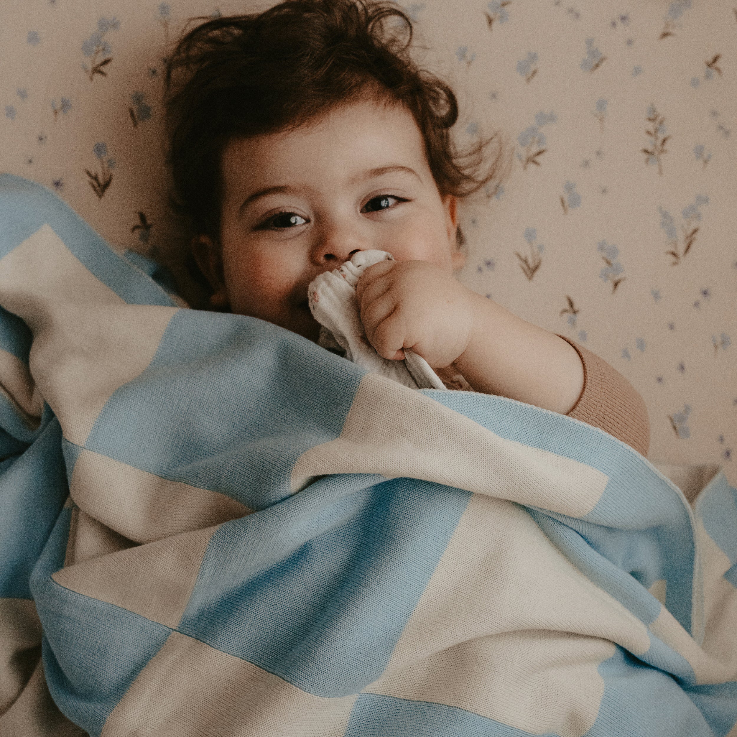 Forget-Me-Not Organic Fitted Bassinet Sheet/Change Pad Cover