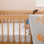 Ocean Creatures Sky Organic Fitted Cot Sheet - PRE-ORDER (JUNE)