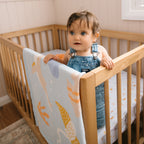 Ocean Creatures Sky Organic Fitted Cot Sheet - PRE-ORDER (JUNE)