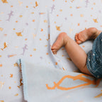 Ocean Creatures Sky Organic Fitted Cot Sheet - PRE-ORDER (JUNE)