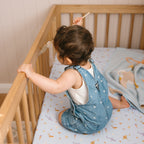 Ocean Creatures Sky Organic Fitted Cot Sheet - PRE-ORDER (JUNE)