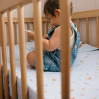 Ocean Creatures Sky Organic Fitted Cot Sheet - PRE-ORDER (JUNE)