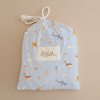 Ocean Creatures Sky Organic Fitted Cot Sheet - SECONDS