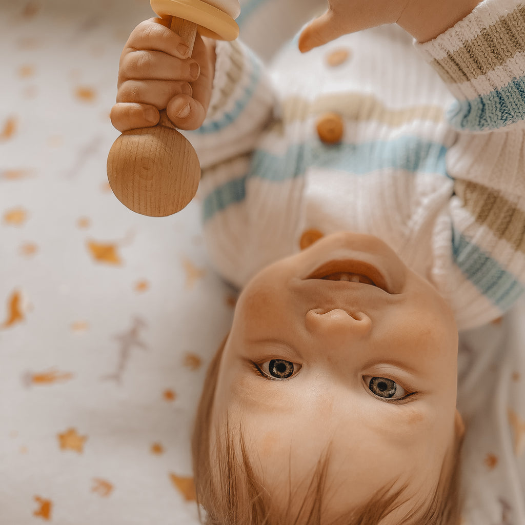 Ocean Creatures Sky Organic Fitted Bassinet Sheet/Change Pad Cover - SECONDS