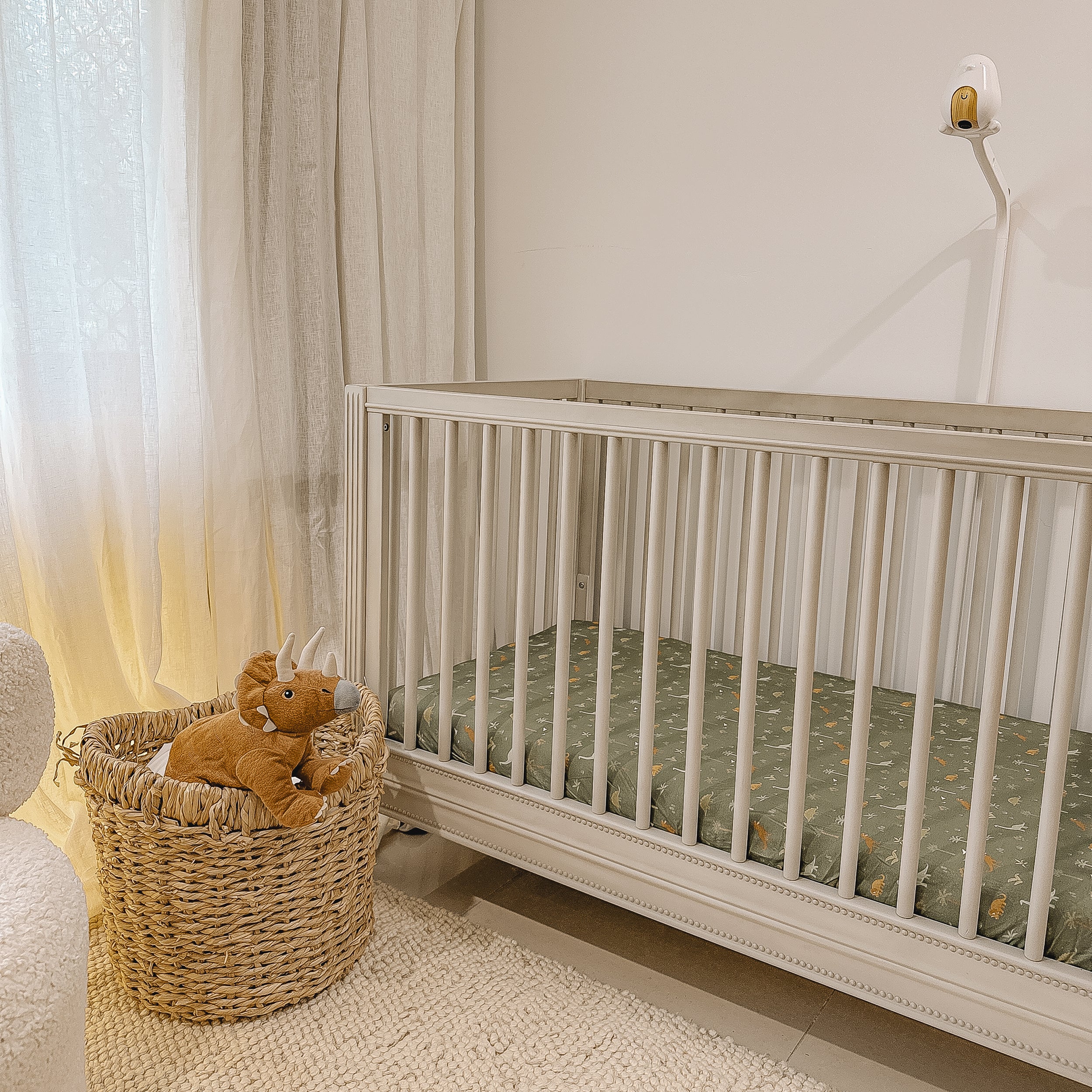 Dinos Organic Fitted Cot Sheet - SECONDS