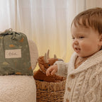 Dinos Organic Fitted Cot Sheet - SECONDS