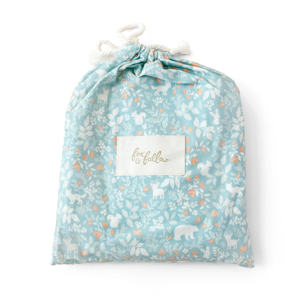 Forest Friends Sage Organic Fitted Cot Sheet