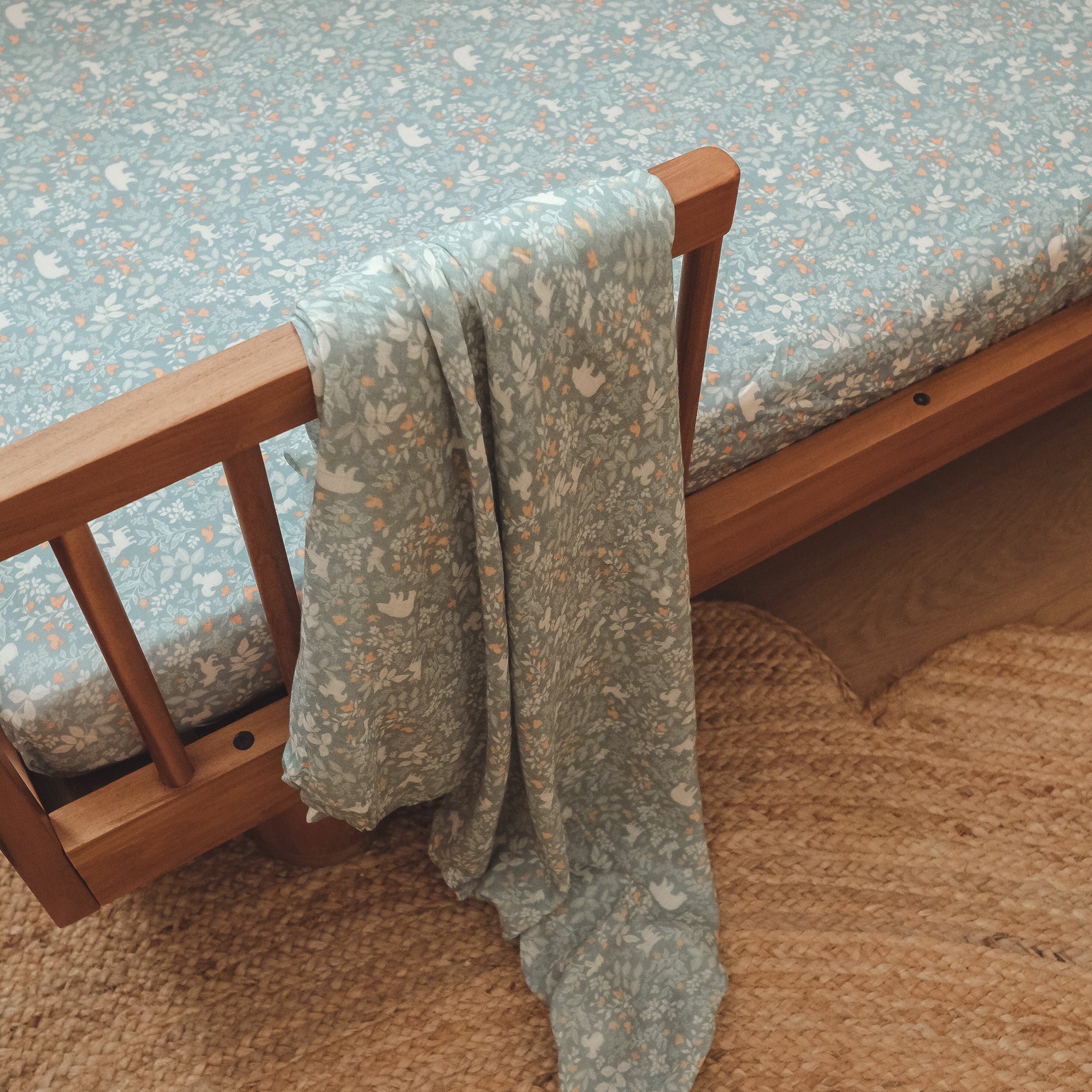 Forest Friends Sage Organic Muslin Wrap Swaddle