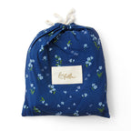 Forget-Me-Not Navy Organic Fitted Cot Sheet
