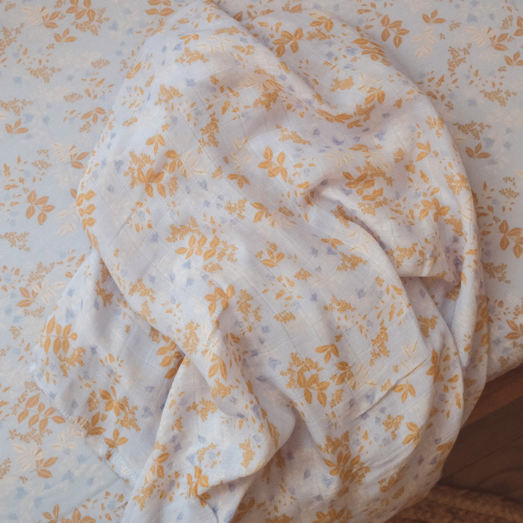 Delphinium Organic Fitted Cot Sheet