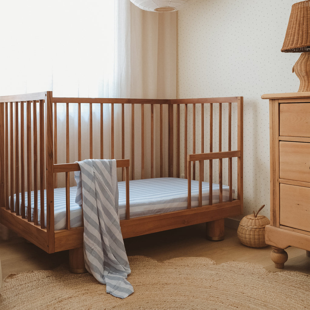 Cloud Stripe Organic Fitted Cot Sheet