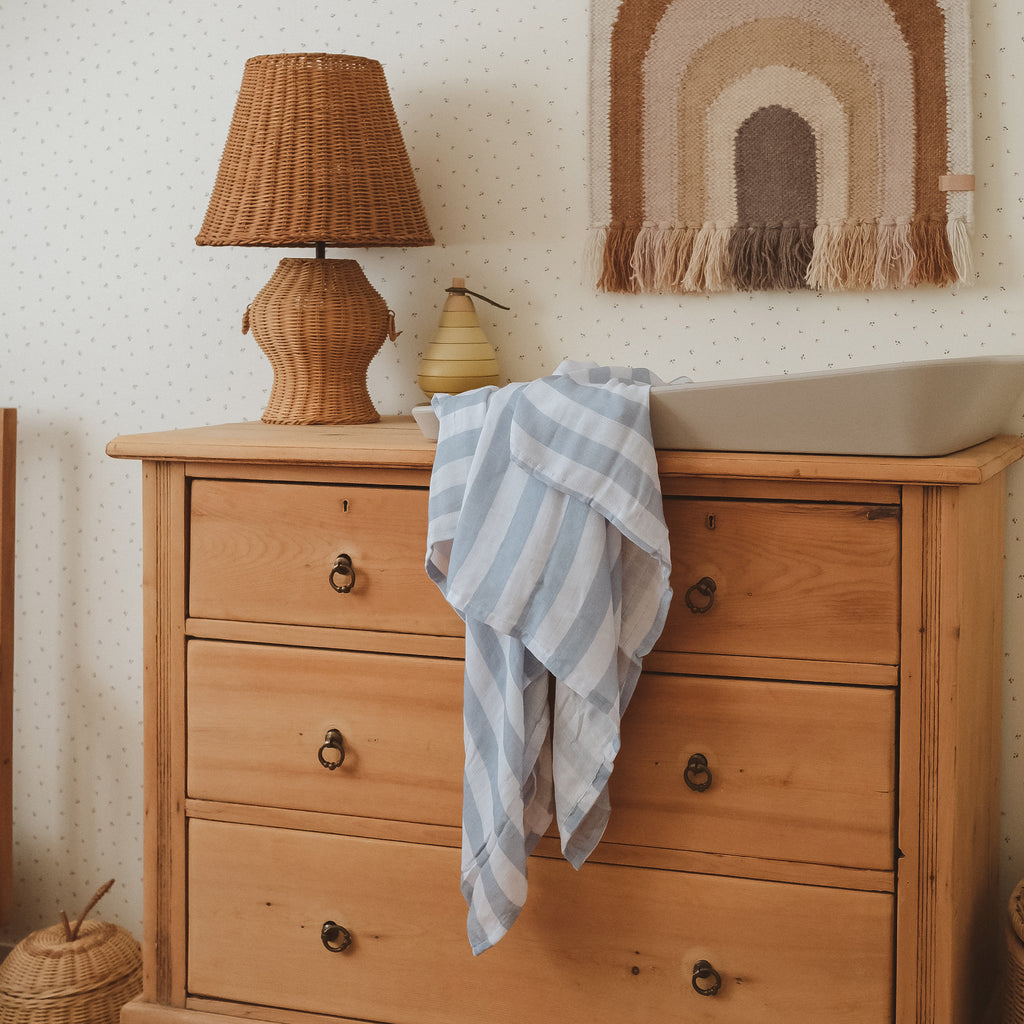 Cloud Stripe Organic Fitted Cot Sheet