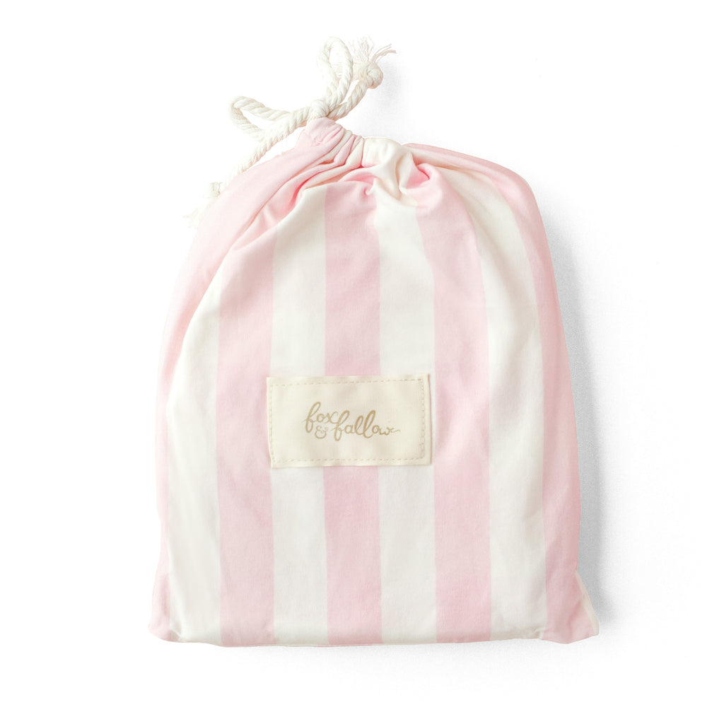 Petal Stripe Organic Fitted Cot Sheet