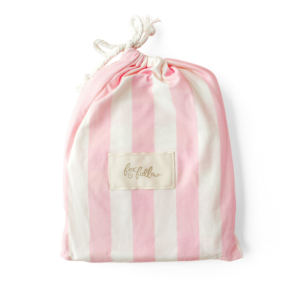 Petal Stripe Organic Fitted Cot Sheet