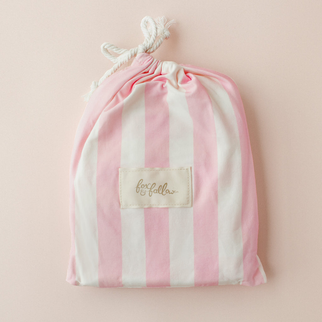 Petal Stripe Organic Fitted Cot Sheet