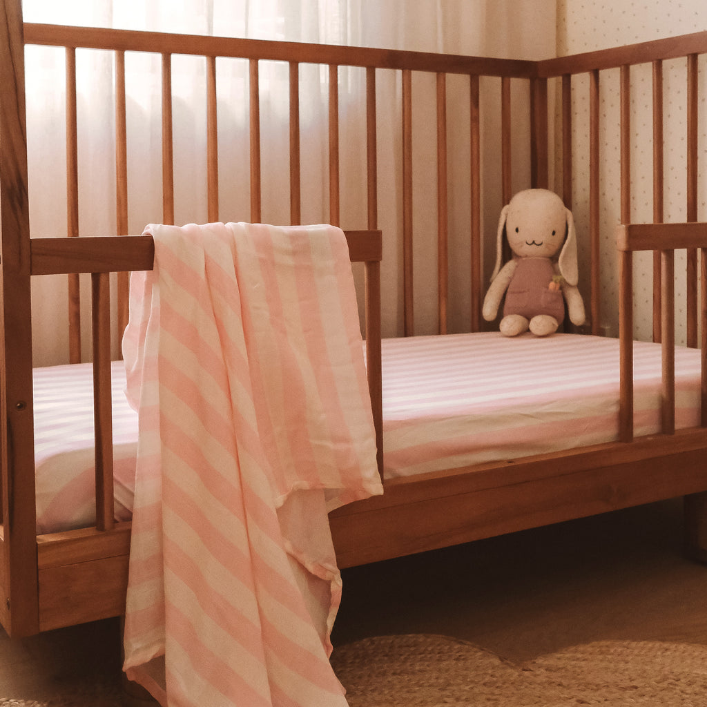 Petal Stripe Organic Muslin Wrap Swaddle