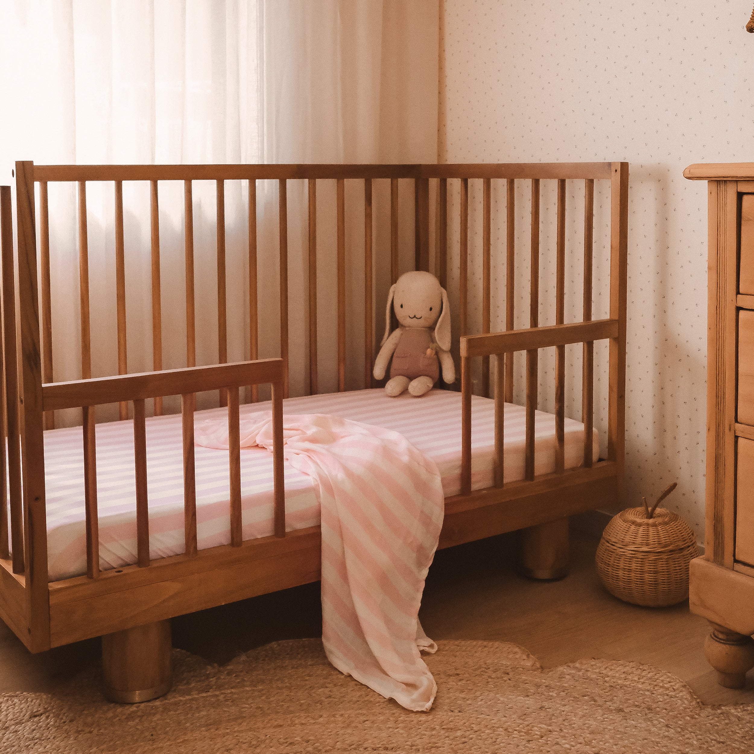 Petal Stripe Organic Muslin Wrap Swaddle