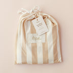 Coffee Stripe Organic Fitted Cot Sheet