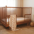Coffee Stripe Organic Fitted Cot Sheet