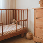 Caramel Check Organic Fitted Cot Sheet