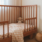 Caramel Check Organic Fitted Cot Sheet