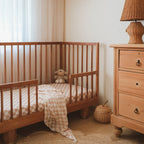 Caramel Check Organic Fitted Cot Sheet