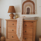 Caramel Check Organic Fitted Cot Sheet