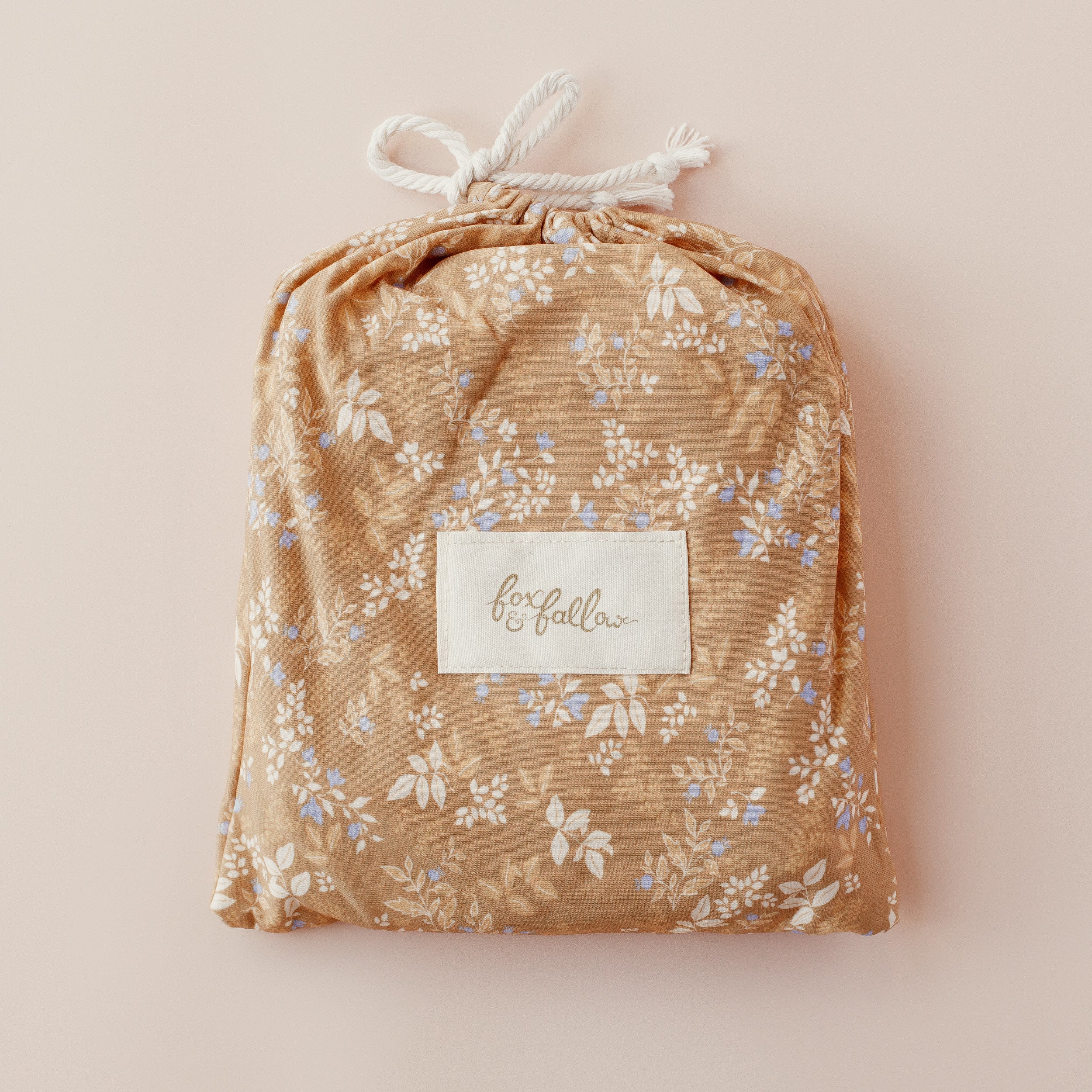 Gold Holly Organic Fitted Cot Sheet