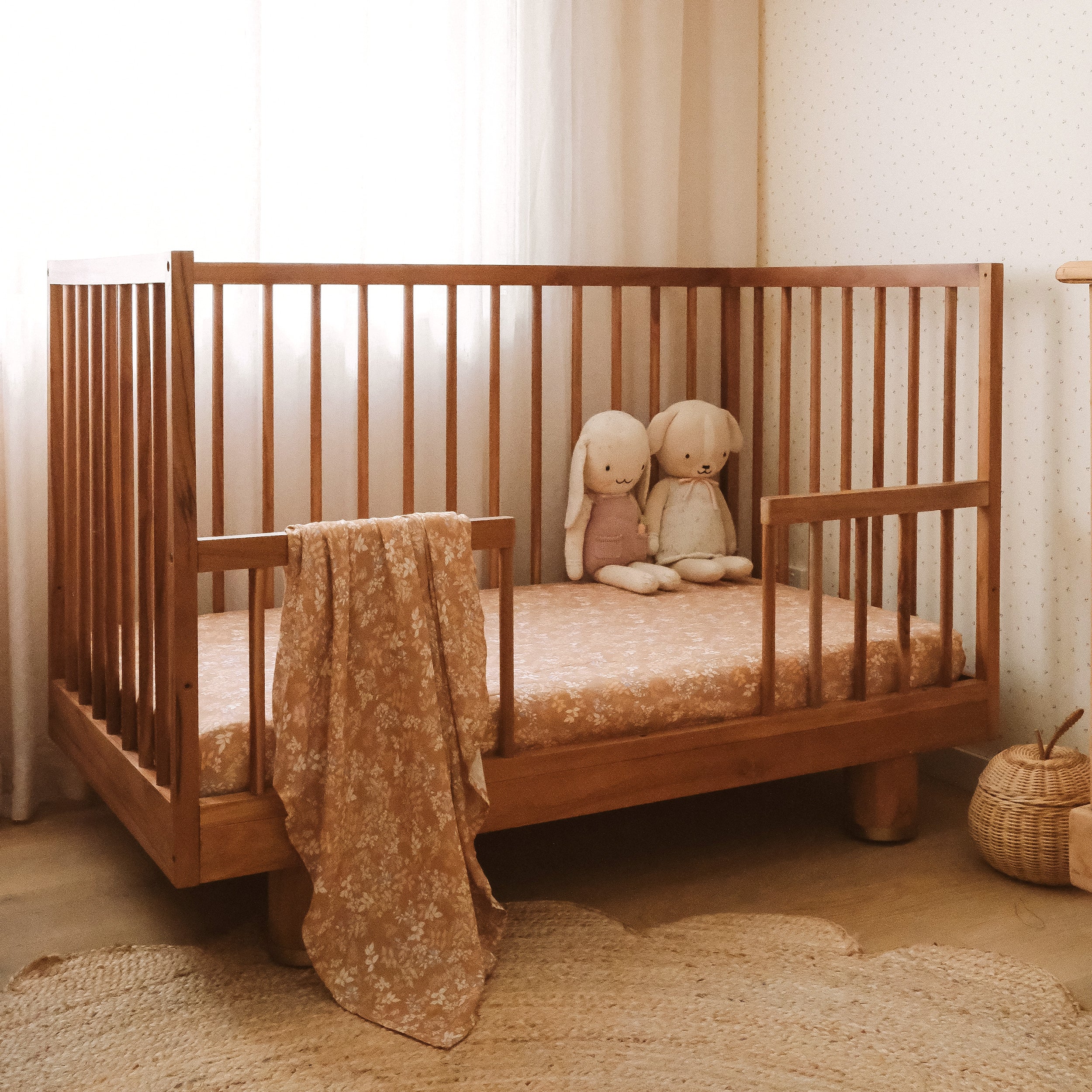 Gold Holly Organic Fitted Cot Sheet