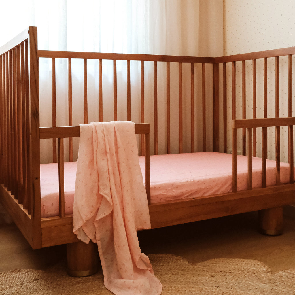 Dusty Roses Organic Fitted Cot Sheet