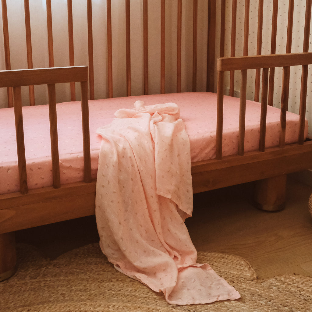Dusty Roses Organic Fitted Cot Sheet