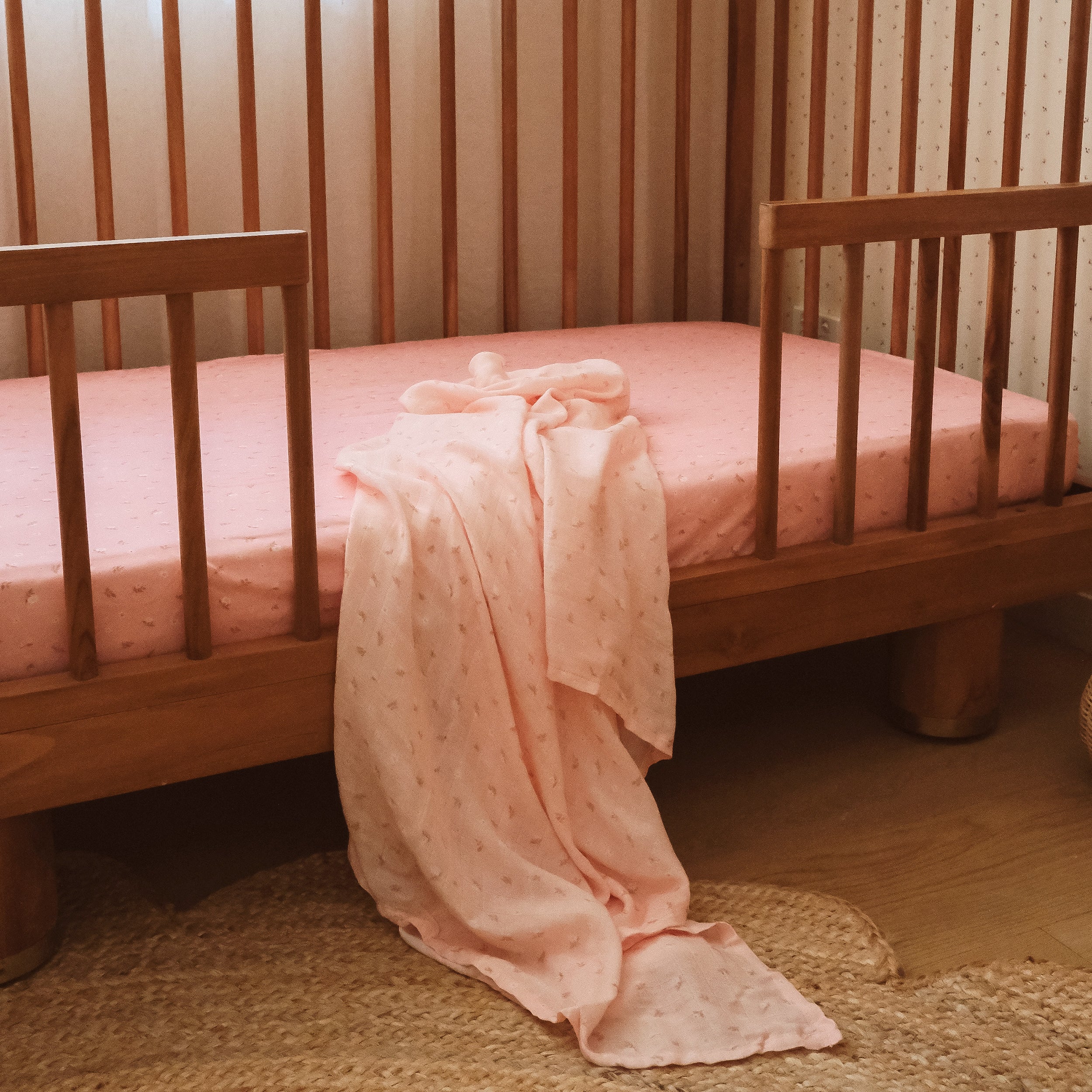 Dusty Roses Organic Fitted Cot Sheet