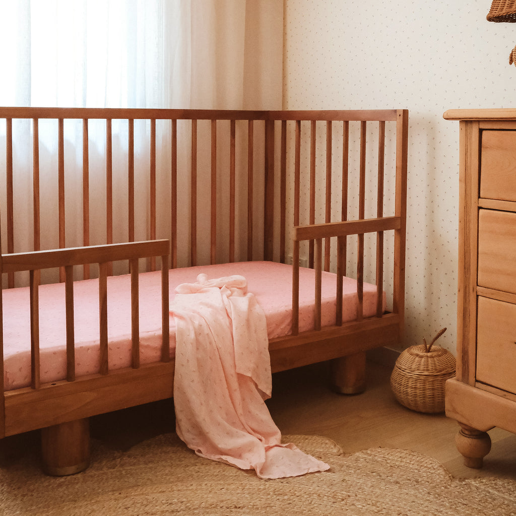 Dusty Roses Organic Fitted Cot Sheet