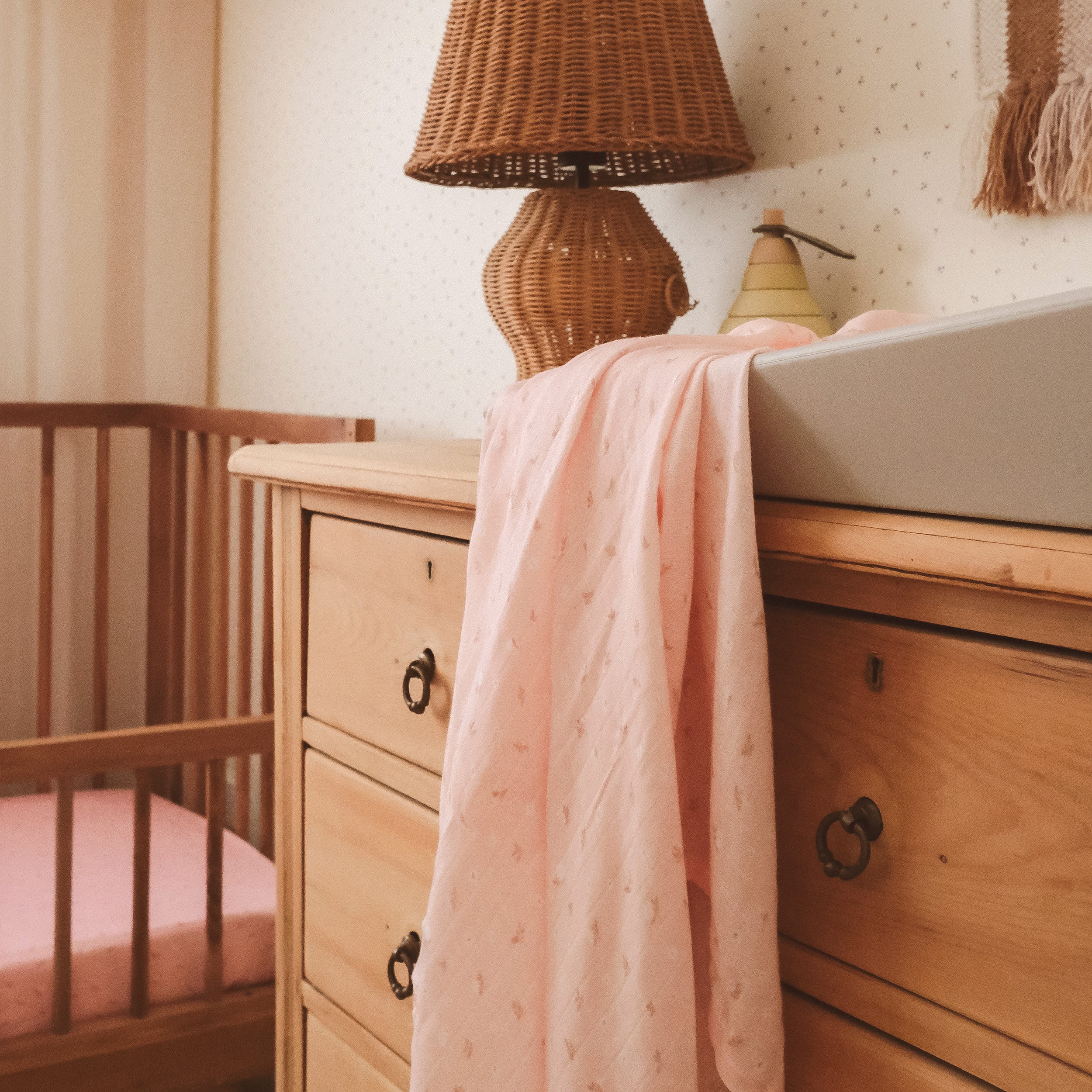 Dusty Roses Organic Fitted Cot Sheet