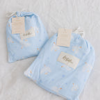 Blue Doves Organic Fitted Cot Sheet