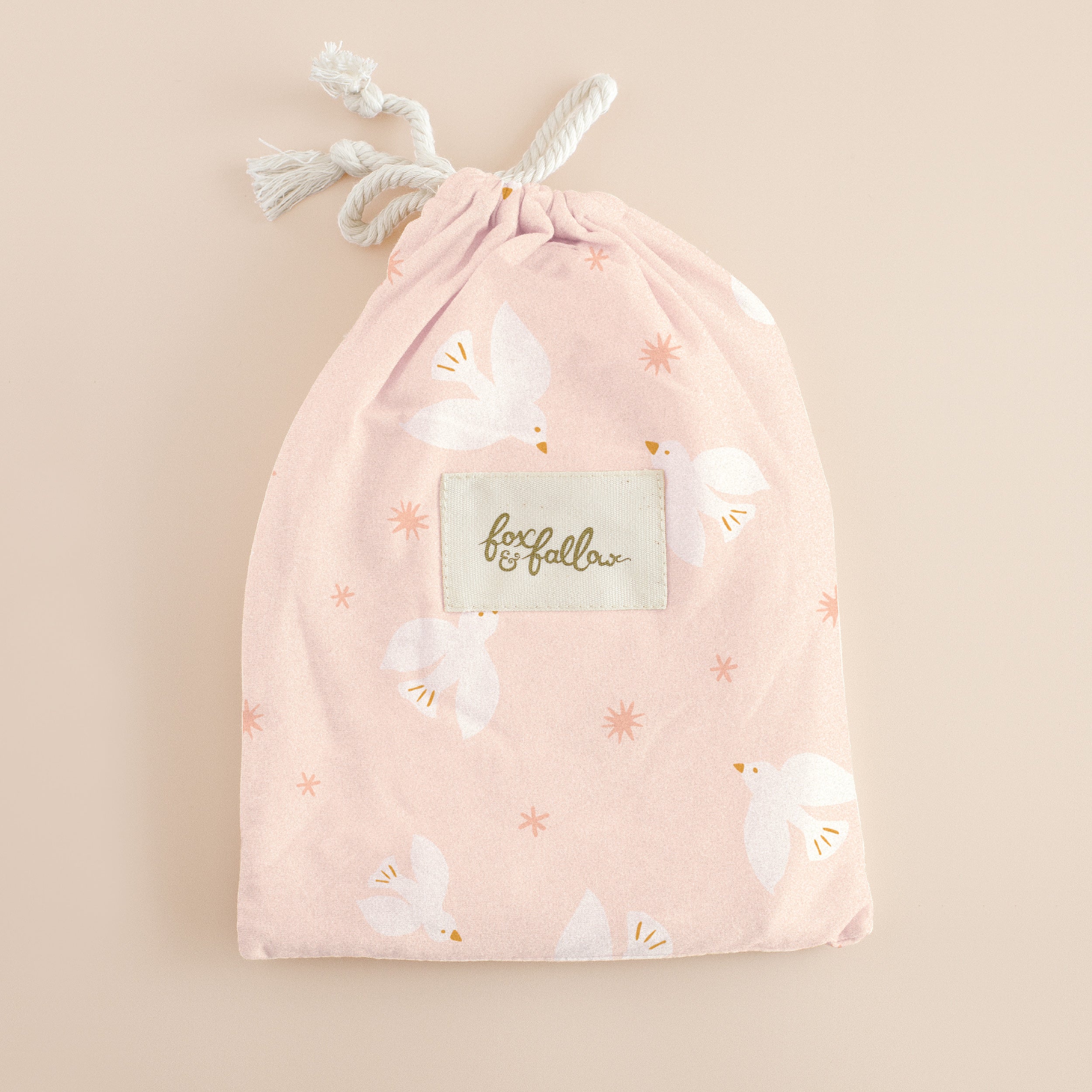 Pink Doves Organic Fitted Cot Sheet - PRE-ORDER (MARCH)