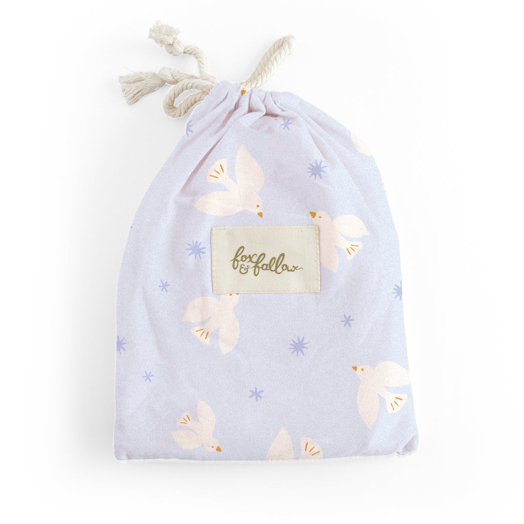 Blue Doves Organic Fitted Cot Sheet