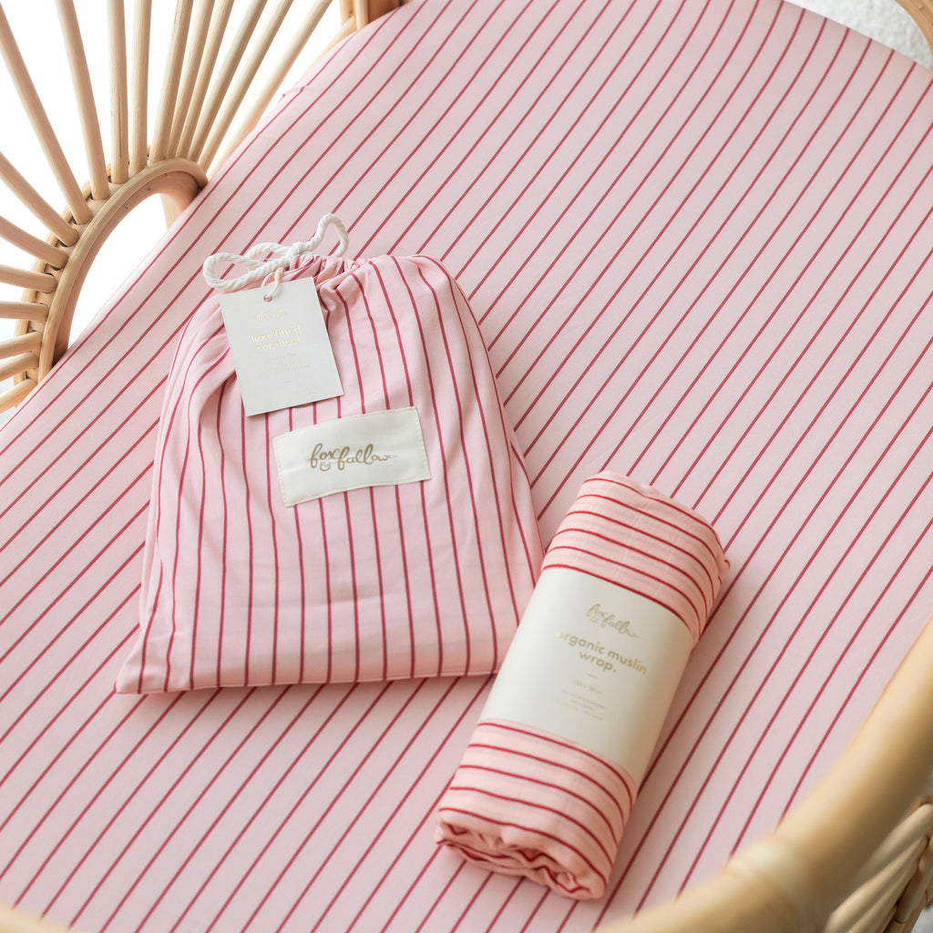 Strawberry Stripe Muslin Wrap Swaddle