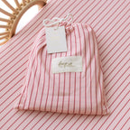 Strawberry Stripe Organic Fitted Bassinet Sheet/Change Pad Cover