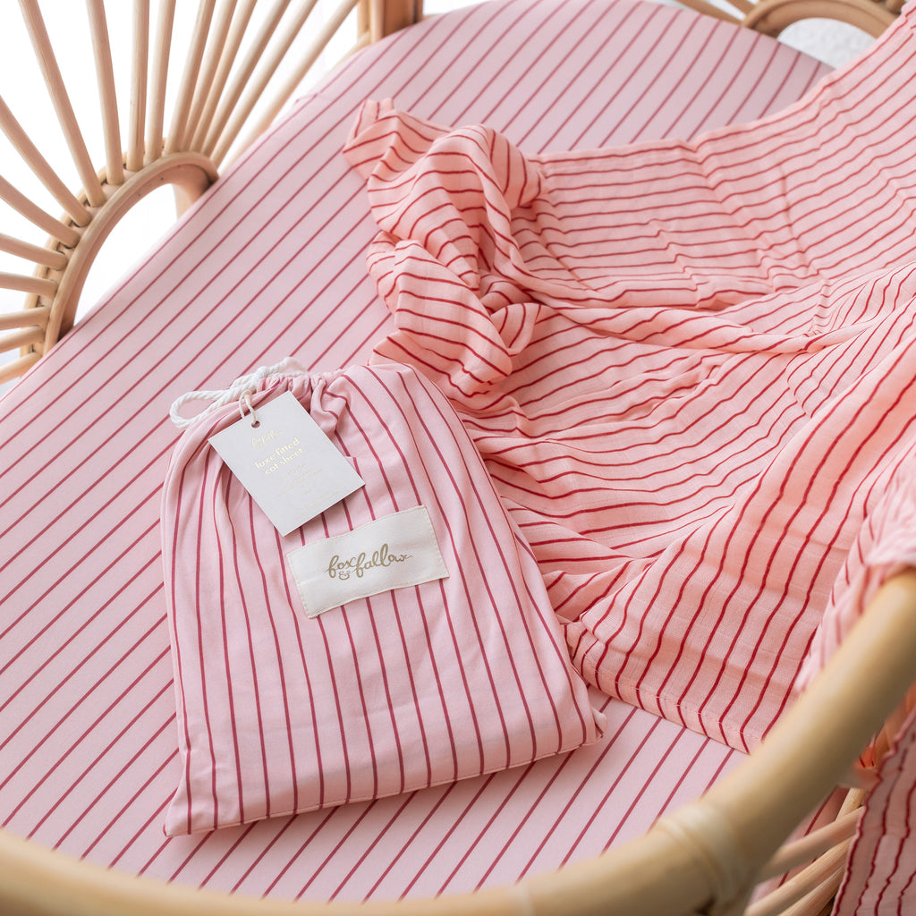 Strawberry Stripe Muslin Wrap Swaddle