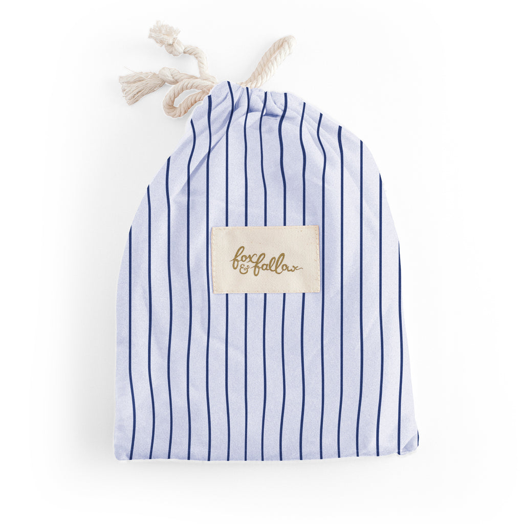 Navy Stripe Organic Fitted Cot Sheet - PRE-ORDER (MARCH)